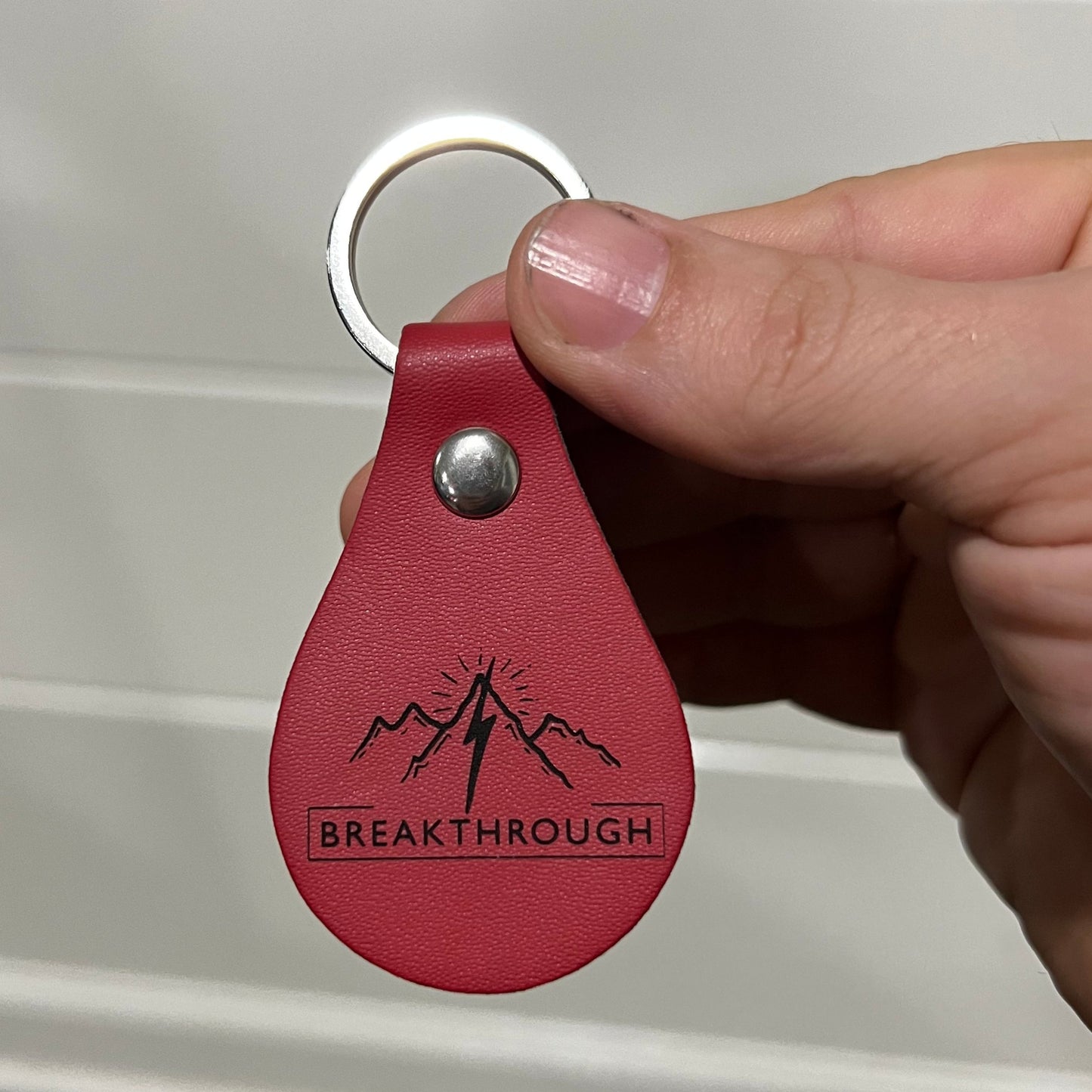 Breakthrough Logo Leather Keychain