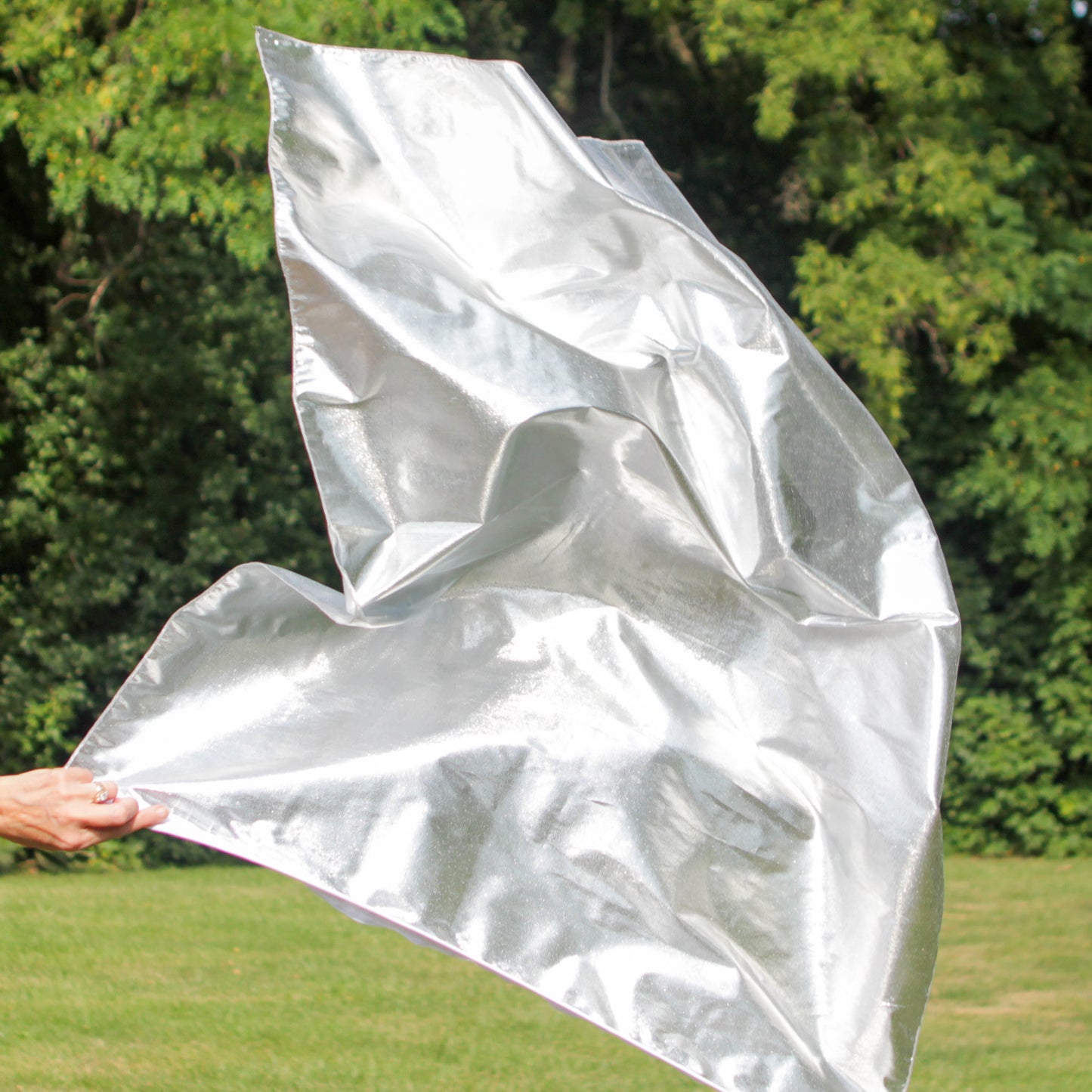 Silver Tissue Lame Worship Flags