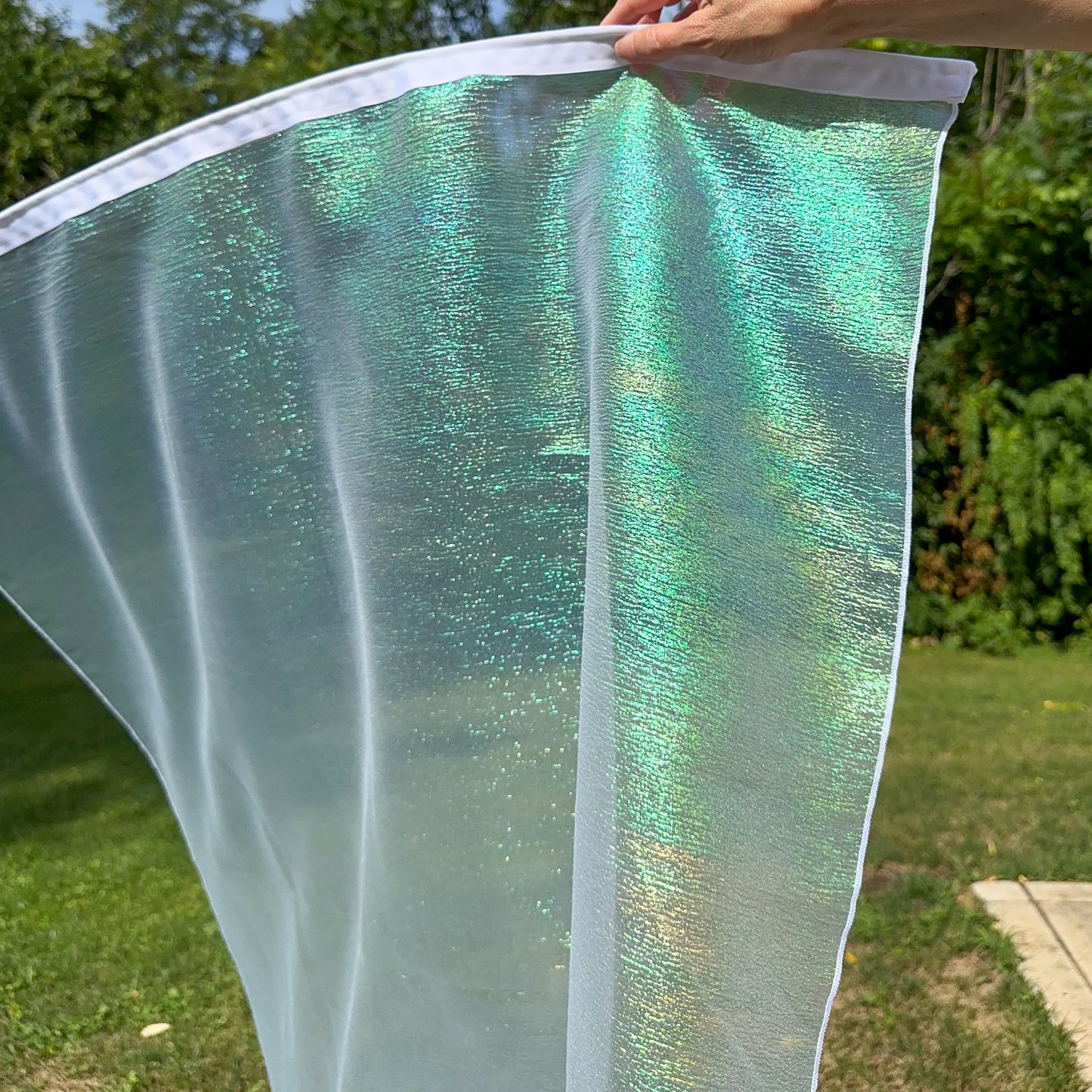 Blue Rainbow Lame Worship Flags