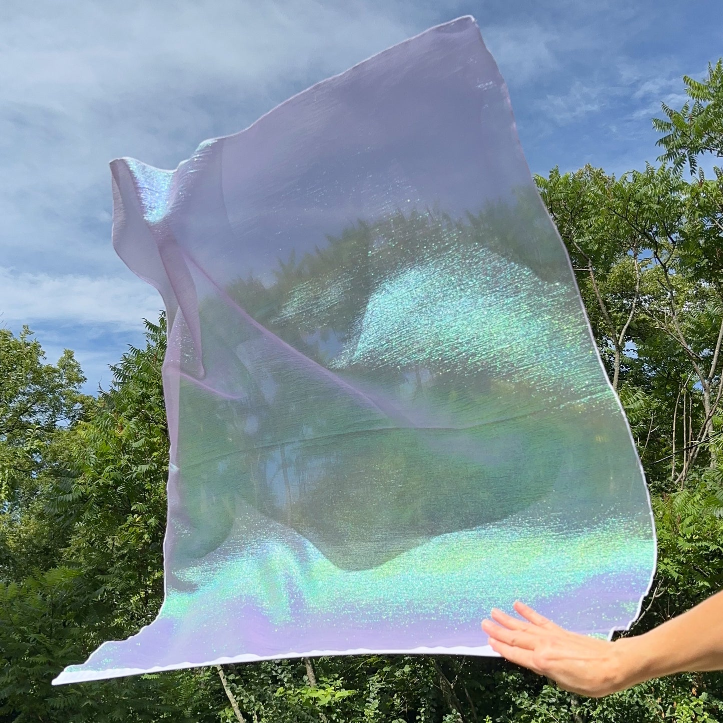 Lilac Rainbow Lame Worship Flags