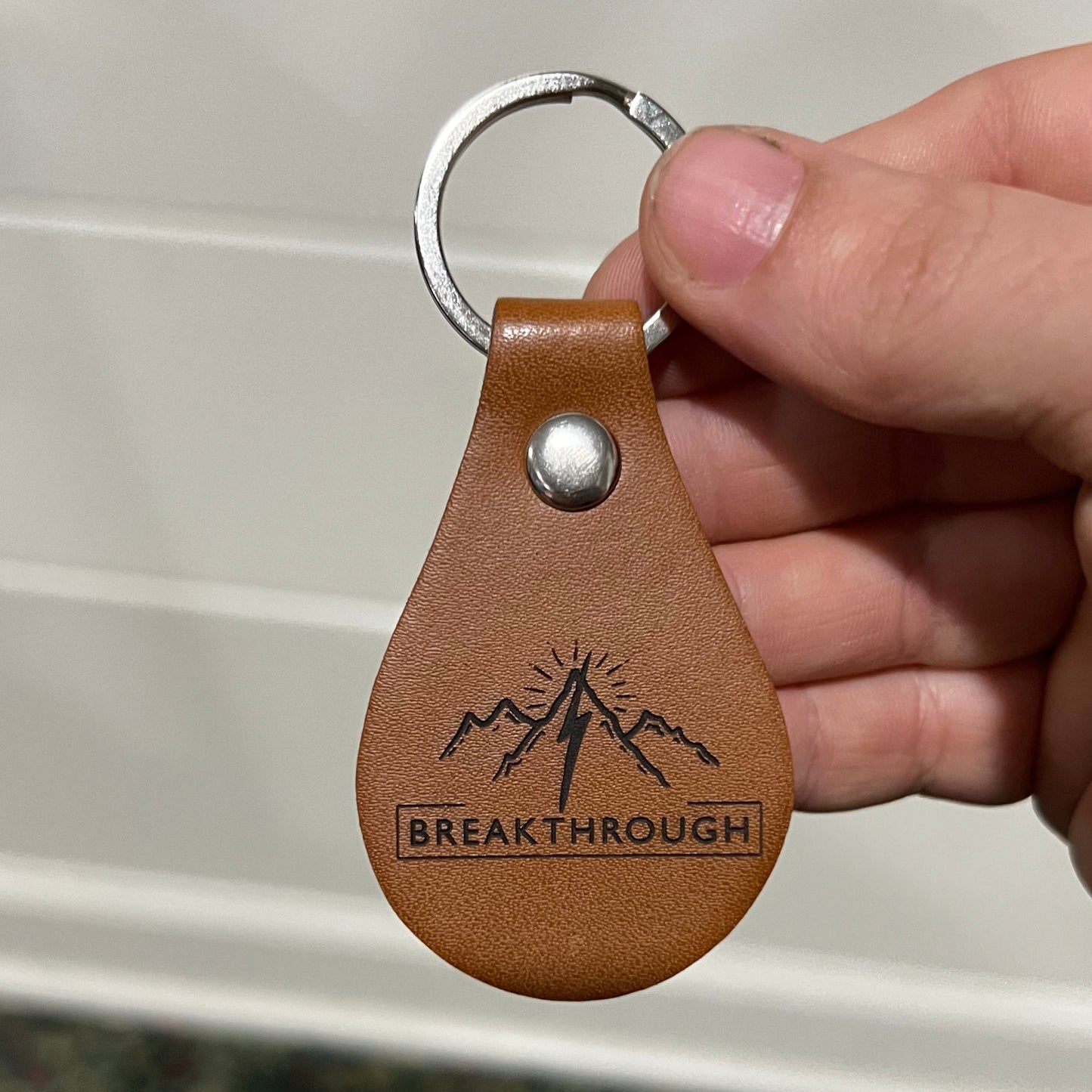 Breakthrough Logo Leather Keychain